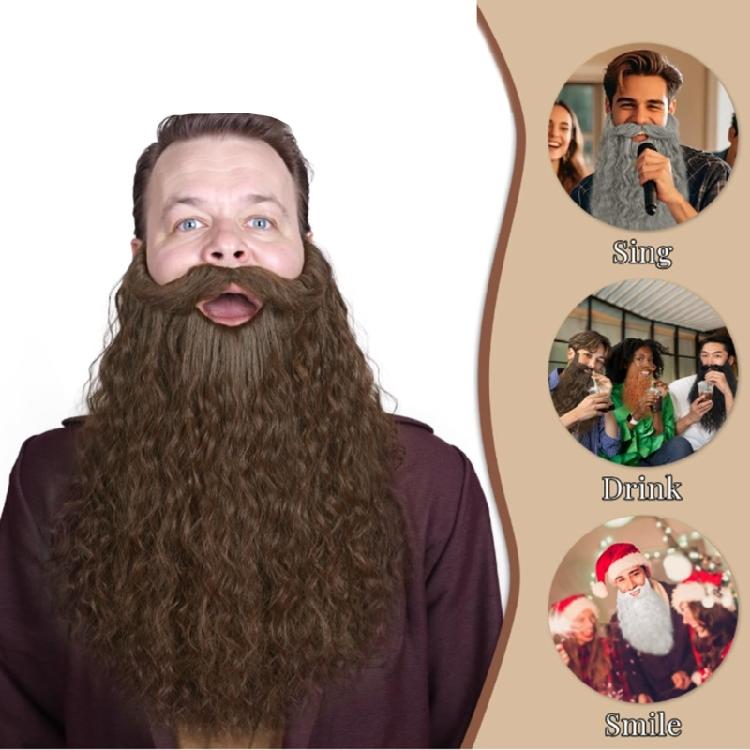 Halloween Falscher Bart Lustige Falsche Schnurrbärte Kostüm Schnurrhaare Gesichtsbehaarung Haare Verkleidungen Zubehör mit Verstellbarem Elastischem Seil