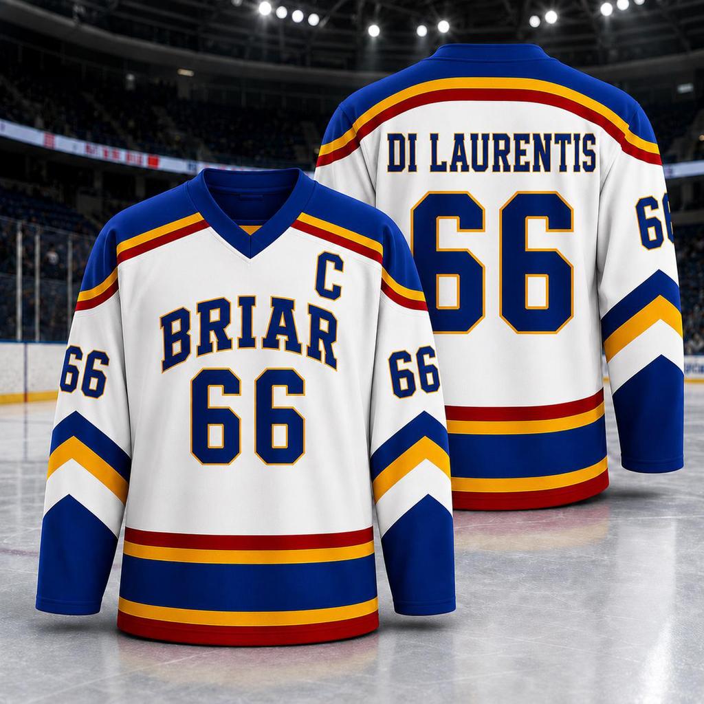 Unisex Langarm Eishockey Trikot Nummer 44 Briar Graham Design Klassische Sportbekleidung für Damen und Herren Bequeme Passform