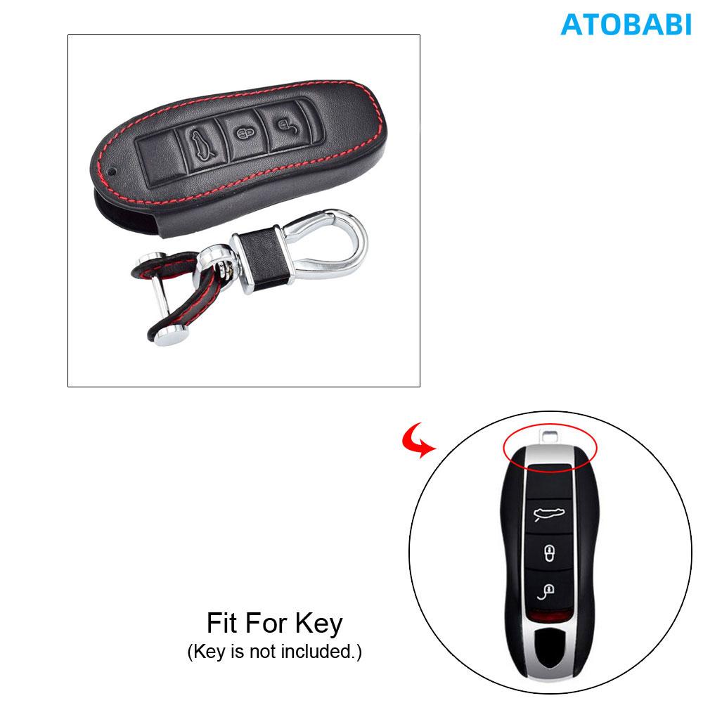 Leather Car Key Cover Bag For Porsche Macan Cayenne Panamera 911 Boxster Cayman 718 Smart Remote Control Fobs Shell Protector Case