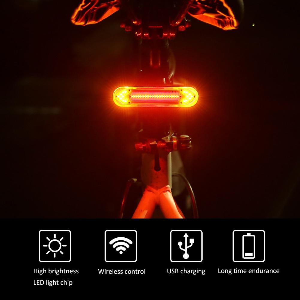 BK600 Mountain Bike USB Charging LED Wireless Remote Safe Warning Turn Tail Light Bicycle Cycling