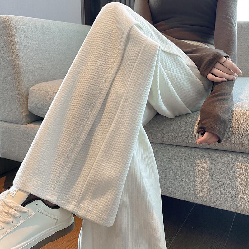 TonLion 2024 Women's High-Waist Knit Wide-Leg Pants