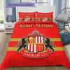 Biancheria da letto personalizzata con stemma Sunderland FC, Set piumone Copripiumone Federa Regalo di compleanno per la casa (1 * copripiumino + 2 * federa, senza nucleo)