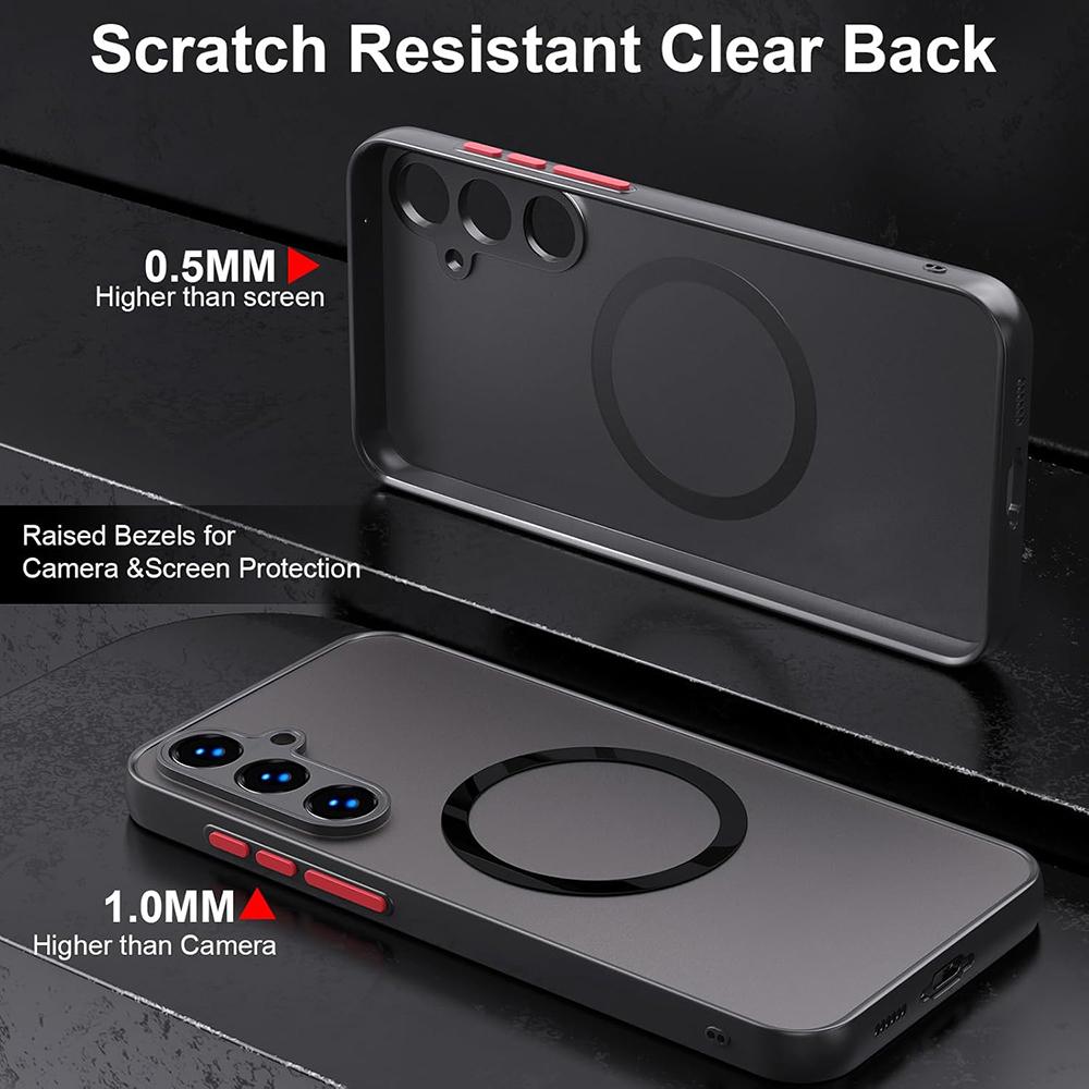 Starker Magnet für Magsafe Hybrid Stoßfeste Hülle für Samsung Galaxy S24 S23 S21 FE S22 Ultra Plus Matte Transparente Weiche Abdeckung