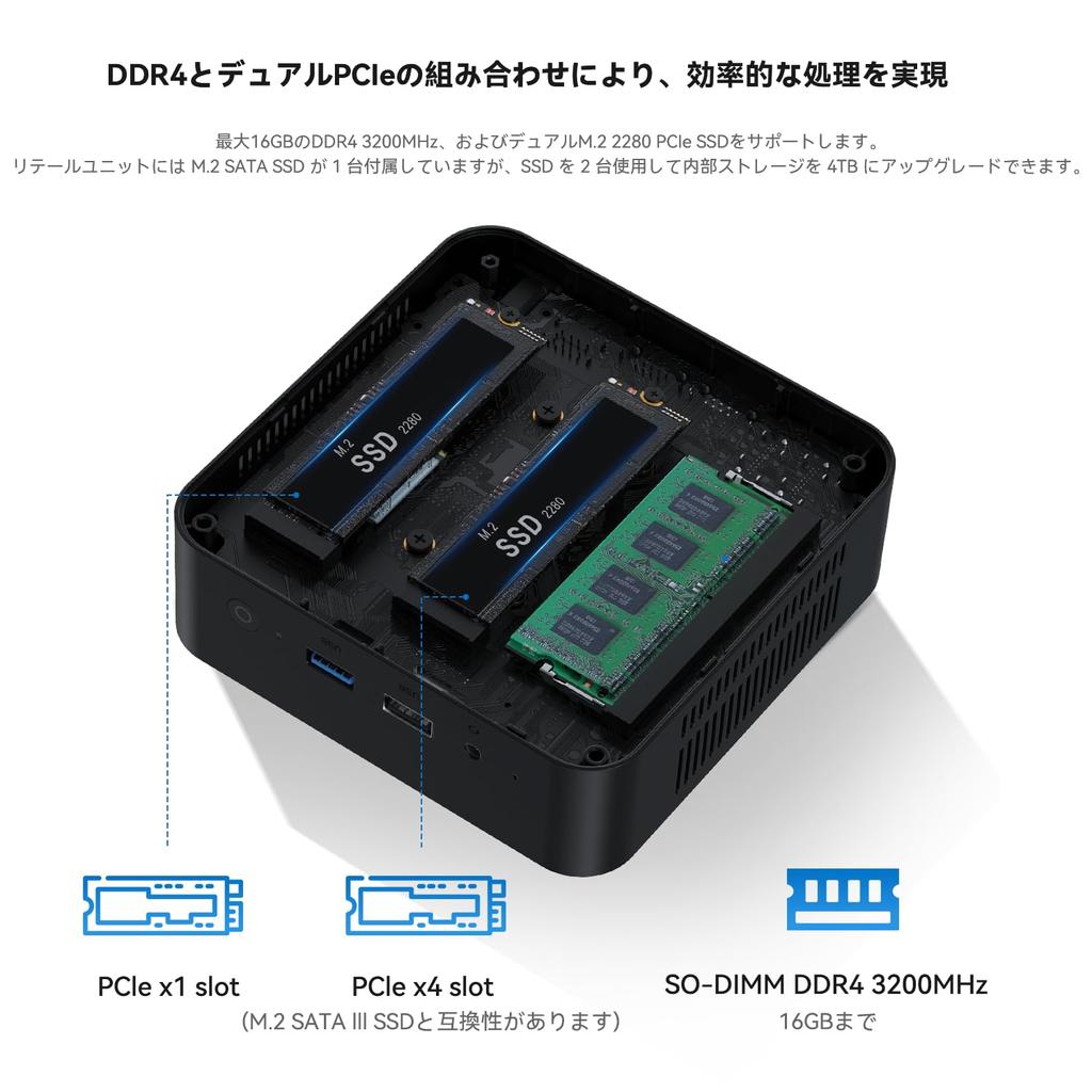 Mini PC TRIGKEY Mini PC Intel de generația a 12-a 16GB DDR4 3200MHz RAM 500GB SSD Max PC mic WiFi 5 LAN Dual HDMI Bluetooth USB Consum redus de energie PC