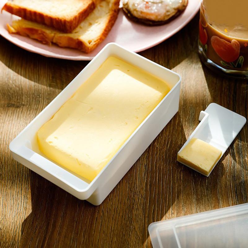 Butter Dish With Cover Butter Fresh-Keeping Box With Cutter Slicer Countertop Butter Box For Refrigerator Storage Home