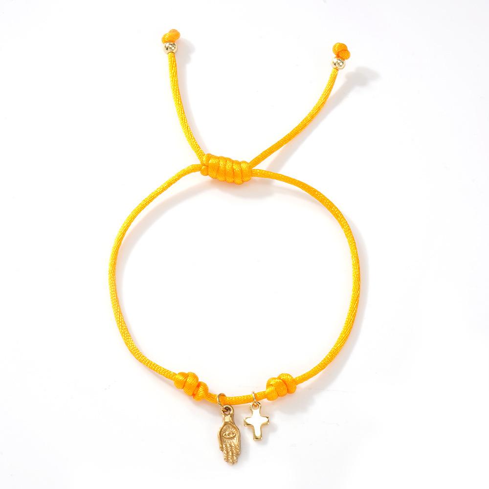 Bohemian Colorful Gold Palm Hand Chain - Fashionable Niche Jewelry Design