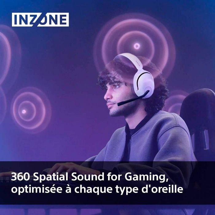 Casque Gaming H5 Sony INZONE Sans Fil - 360 Spatial Sound for PC/PS5 - Blanc-Accessoire-PC