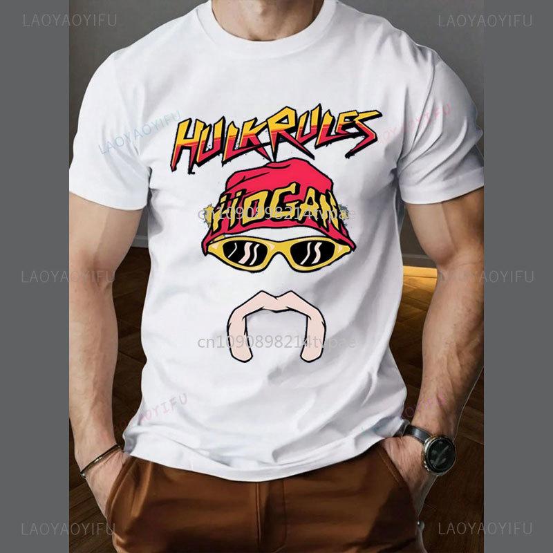 Hulkamania Lives Forever HulkHogan Tribute Tee Shirt Wrestling Fan T-Shirt Retro Classic Wrestler Cheap Material Polyester Tops S