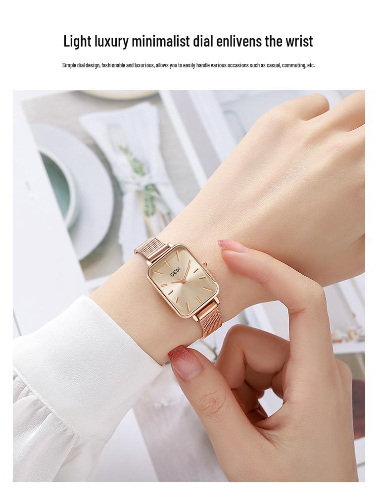Gedi Women's Ultra-Thin Quartz Mesh Band Waterproof Watch