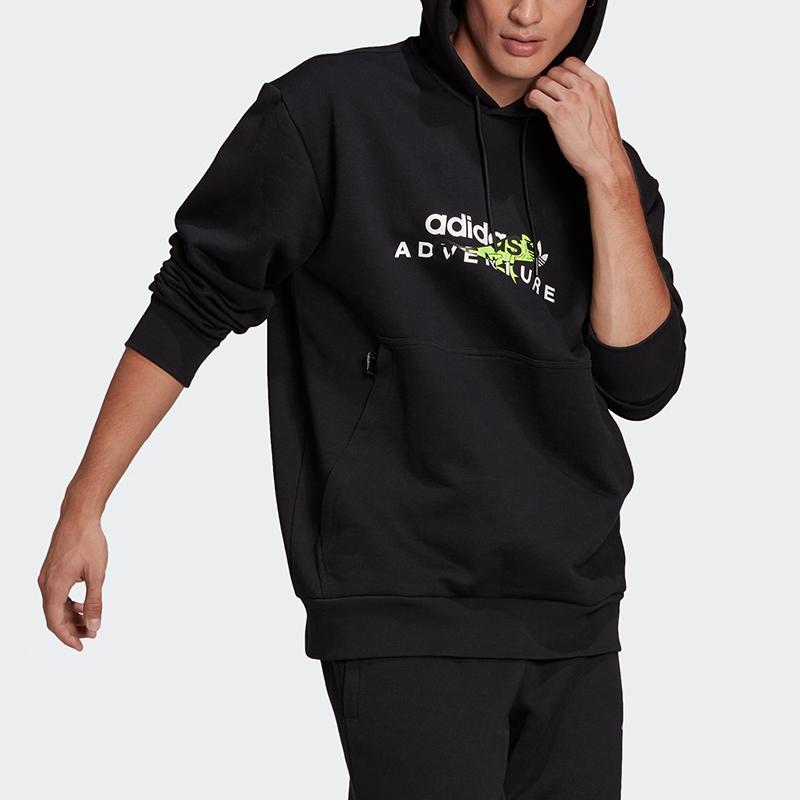 Adidas Originals Adv Logo Hoodie With Trefoil Print Men Hoodie Black GN2325