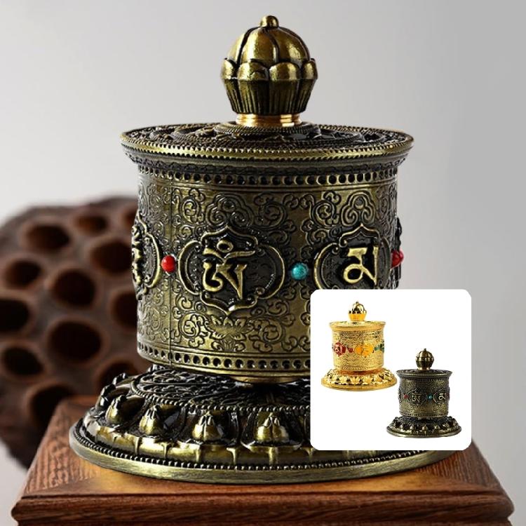 Buddhas Scriptures Prayer Wheel Tibetan Prayer Wheel Table Prayer Wheel Decorative Ornament for Meditations Healings