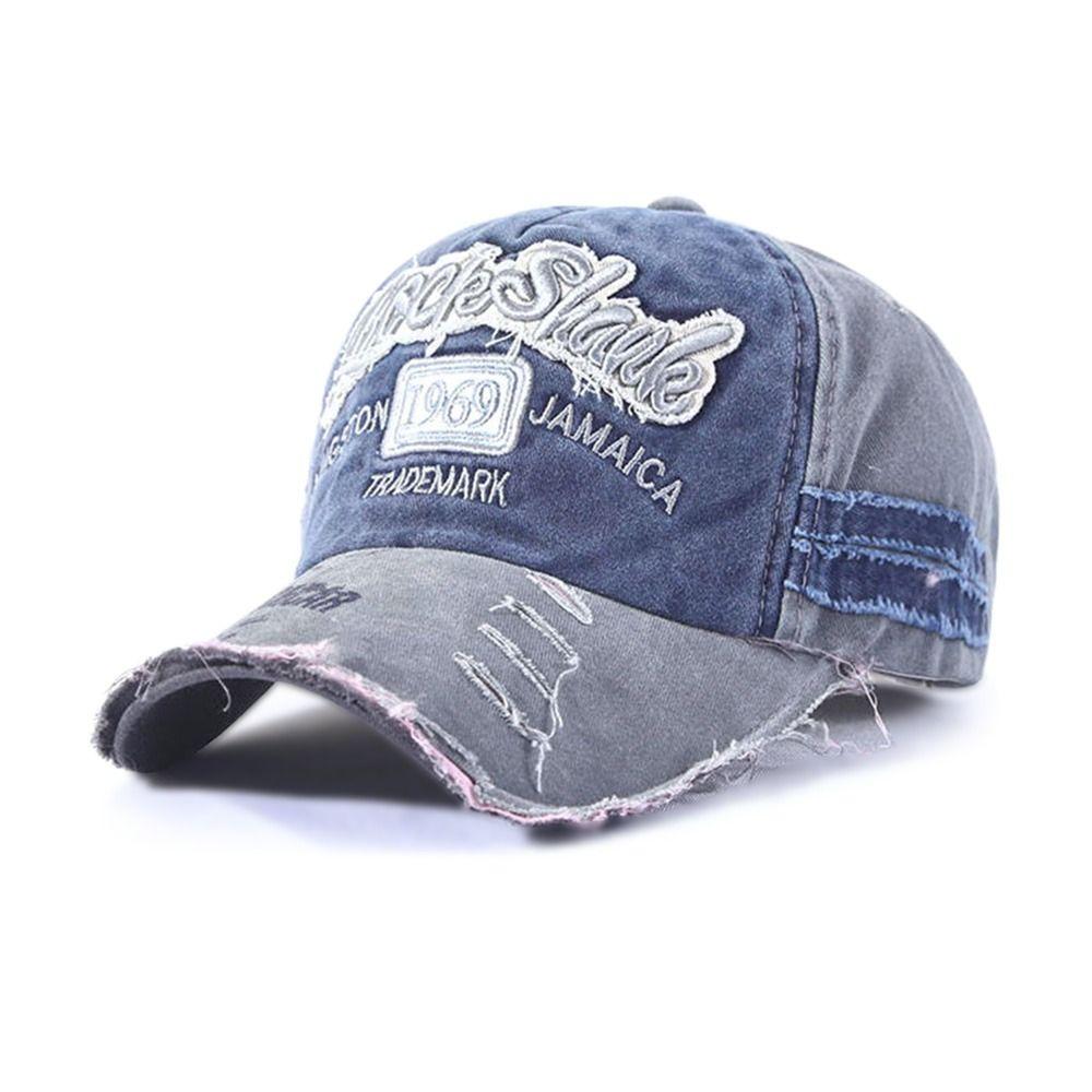 Men Women WASHED DENIM Vintage Baseball Hats Distressed Faded Cap Embroidery Baseball Caps Sunscreen Hats