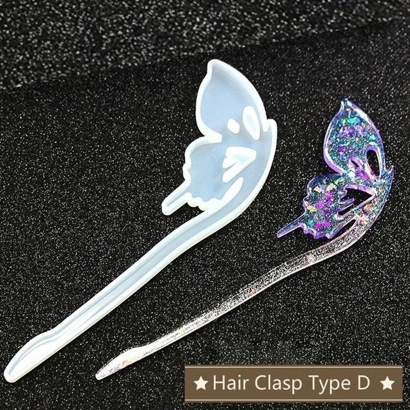 New Transparent Hairpin Silicone Special Mould for Resin DIY Hair Jewelry Making Mold Epoxy Resin Molds LS