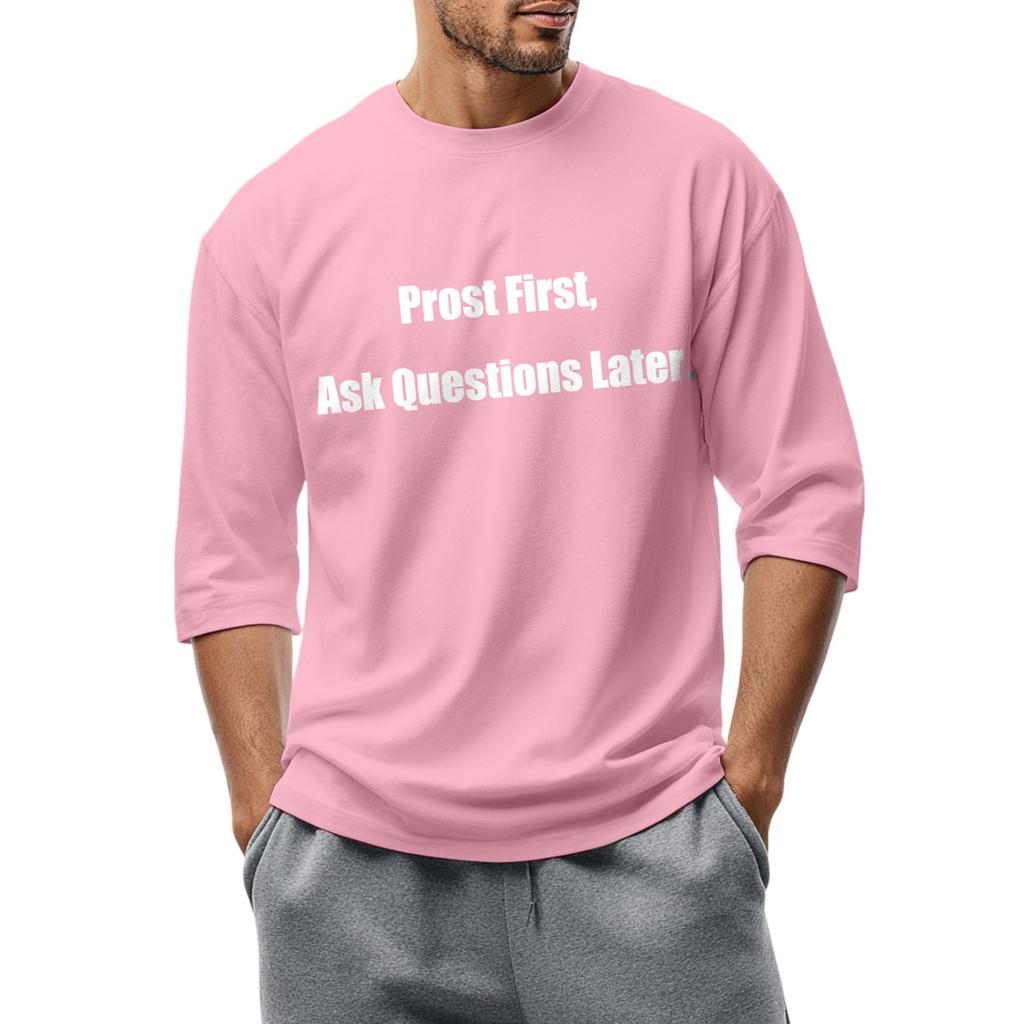 Men's fashionable casual round-neck three-quarter sleeve top T-shirt