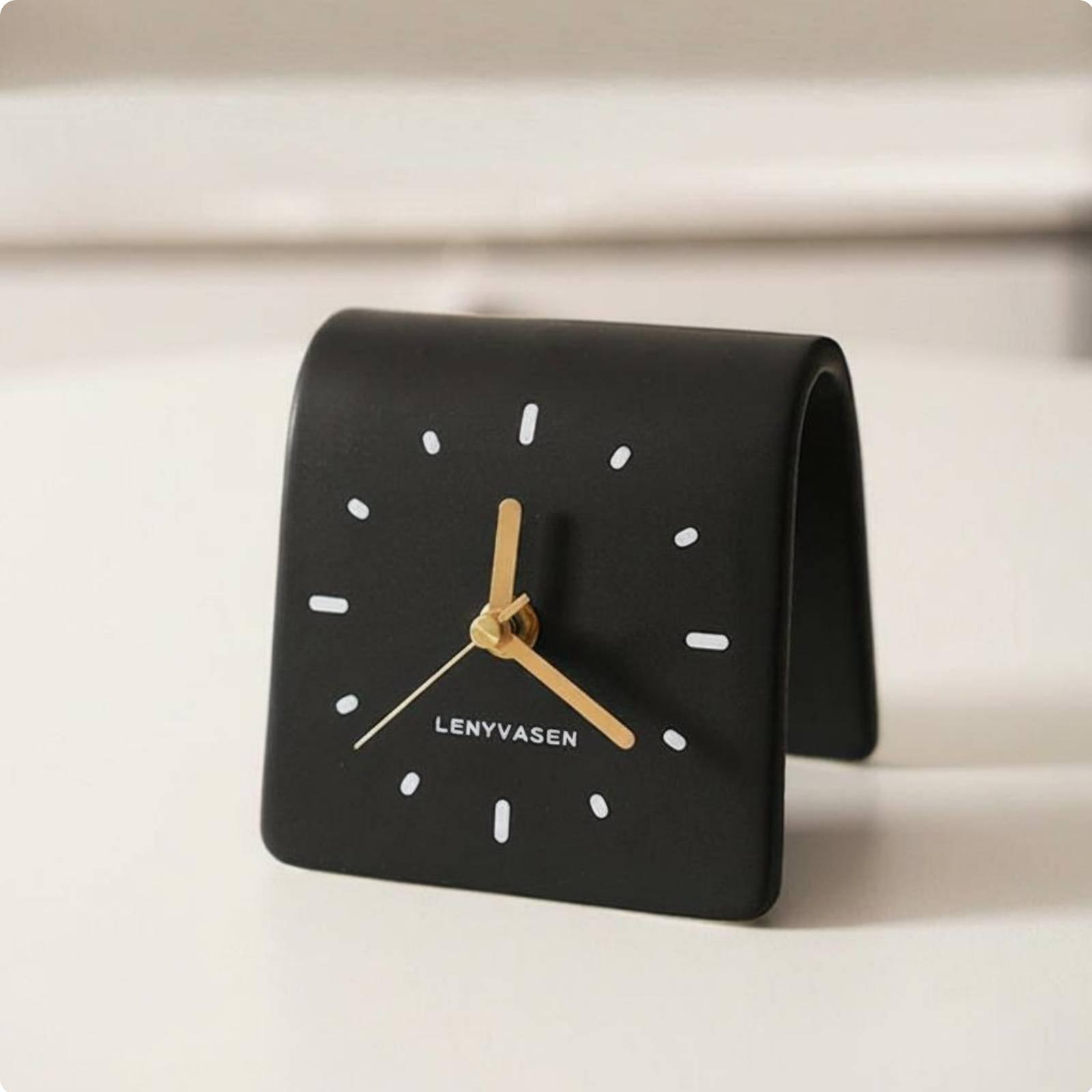 Minimalist Ceramic Desk Timepiece Decorative Detail Modern Arched Table Timepiece Home Decor for Office матовый черный
