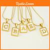 High-quality Stainless Steel Snake Chain Alphabet Necklace 26 Letters European And American Style 18k Gold Square Shell Pendant Characters)
