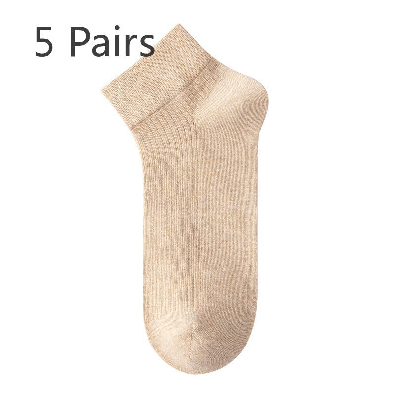 

5 Pairs of Men s Spring and Summer Pure Cotton Deodorizing Sweat Absorbing Solid Color Tube Socks 5 Pairs хакі
