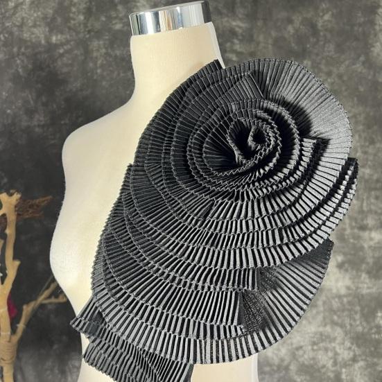 Korsaj 3D Çiçek Aplike Çok Katmanlı Pileli Kazak Elbise Bluz Dekor DIY Dikiş Yama Giyim Aksesuarları Düğün Parti Giysileri Süsleme