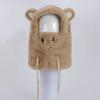 Cute bear hat mask integrated women's autumn and winter cycling to keep warm new rabbit hair windproof hat children's scarf