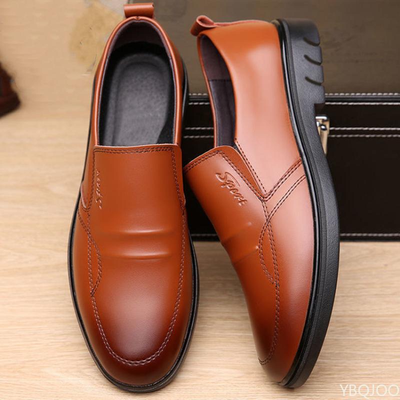 Fashion Men's breathable leather Shoes British business casual shoes Trendy versatile Male Flats Soft soled comfortable work shoe Homme