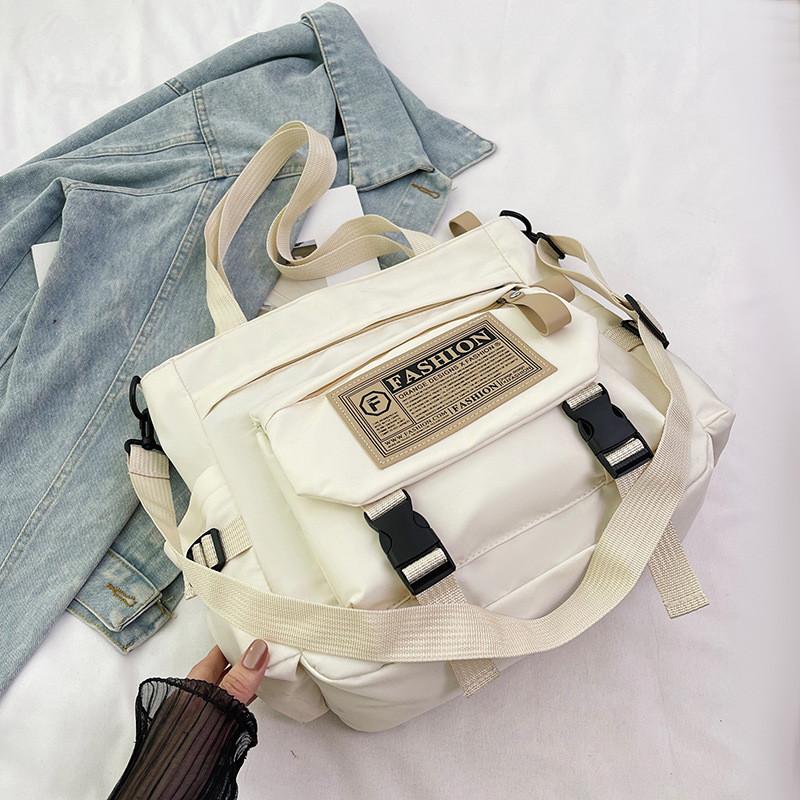 Trendy Nylon Sling Bag For Daily Use Spacious And Stylish Tote Bag For School белый