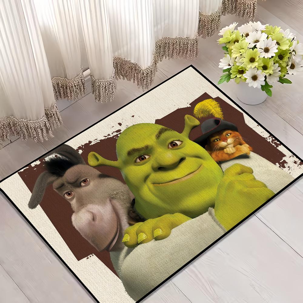 funny Classic Home Bedside Rug Kitchen Bath Floor Mat Hallway Balcony Carpet Green Face Entrance Doormat hogar Decor s-Shreks