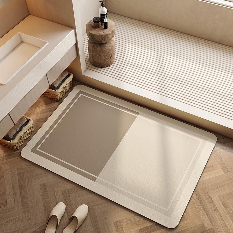 Diatomaceous Earth Absorbent Anti-Slip Bathroom Floor Mat - Quick-Drying & Wear-Resistant Foot Pad