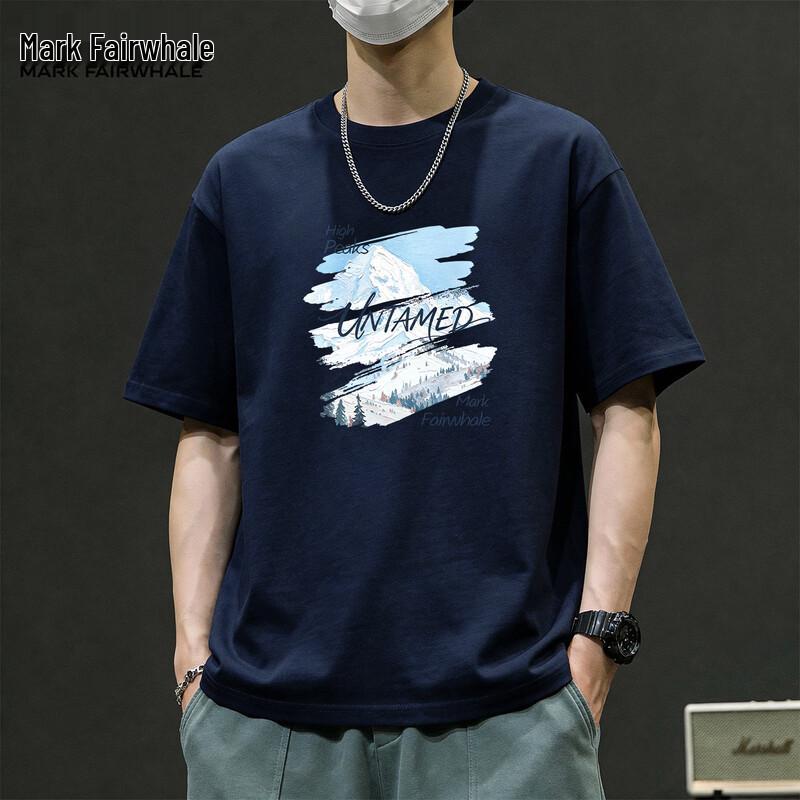 Mark Fairwhale Men s American Retro Style Printed Cotton T-Shirt L