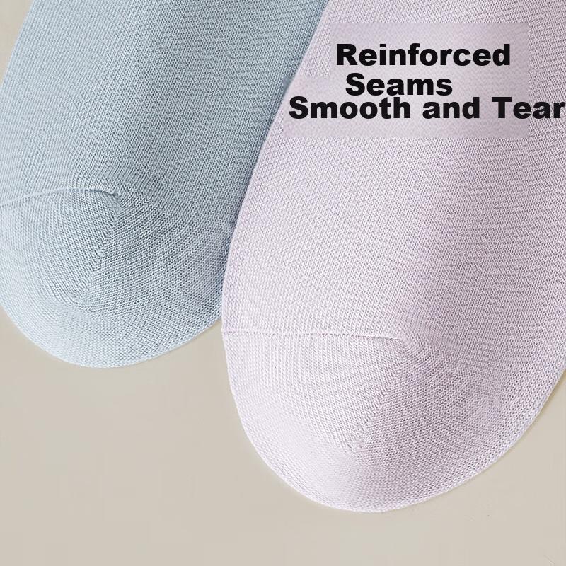 Women's Socks, 100% Pure Cotton Embroidered Mid-Calf Socks, Grade A Deodorant Sweat-Absorbing Contrasting Color Women's Socks, 5 Pairs