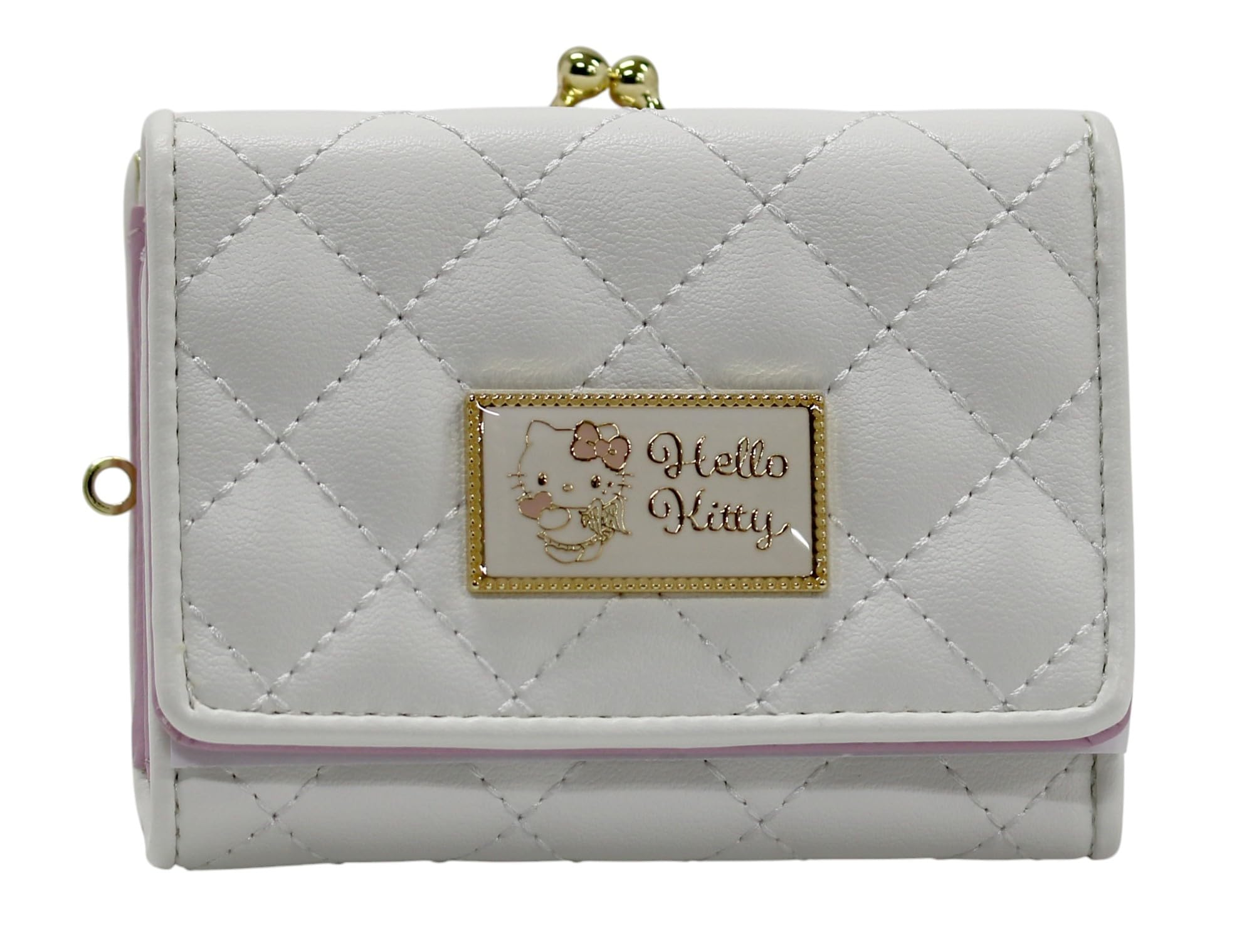 

wallet with clasp and Hello white [Aldi] Tri-fold quilting, Kitty, HK78-2, білий