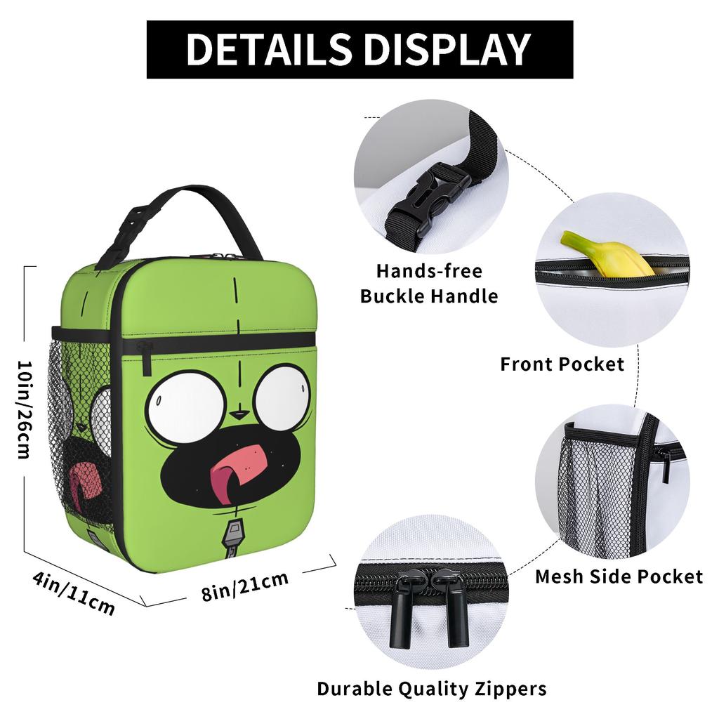 P-chan Ranma 1/2 Lunch Box Lightweight Zip Lunch Box Women Field Picnic Graphic Cooler Carrier Vintage Thermal Tote Handbags