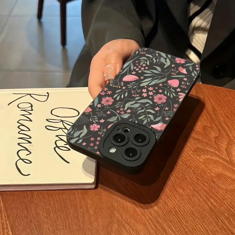 Fresh Rainbow Floral Art Print Phone Case for iPhone 17 16 15 14 13 12 11 Series Pro Max Plus Double Layer Protection