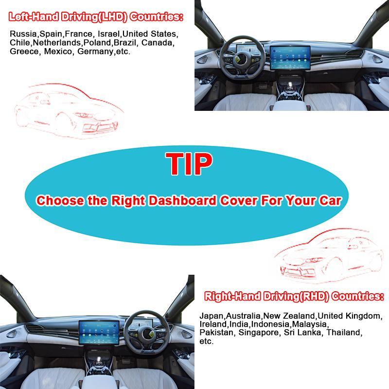 Car Auto Dashboard Cover DashMat for BYD Seal   2024 with HUD Flannel Suede Polyester Carpet Cape Protector Sun Shade