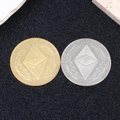 5PCS Ethereum Commemorative Coin 1.5mm Metal Crafts, Commemorative Medal, Commemorative Coin Collection, Ironwork