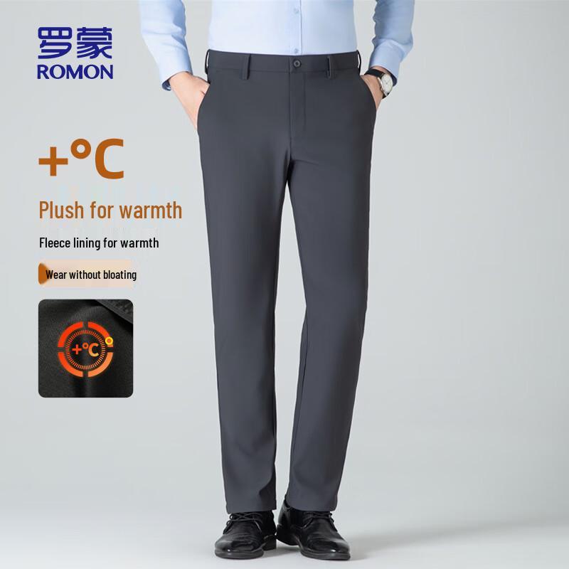 ROMON Men's Straight-Leg Casual Business Trousers
