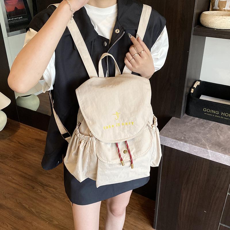 Casual Nylon Backpack for Women Summer New Trendy Fashion Preppy Style Backpack Large Capacity School Shoulder Bag CLE