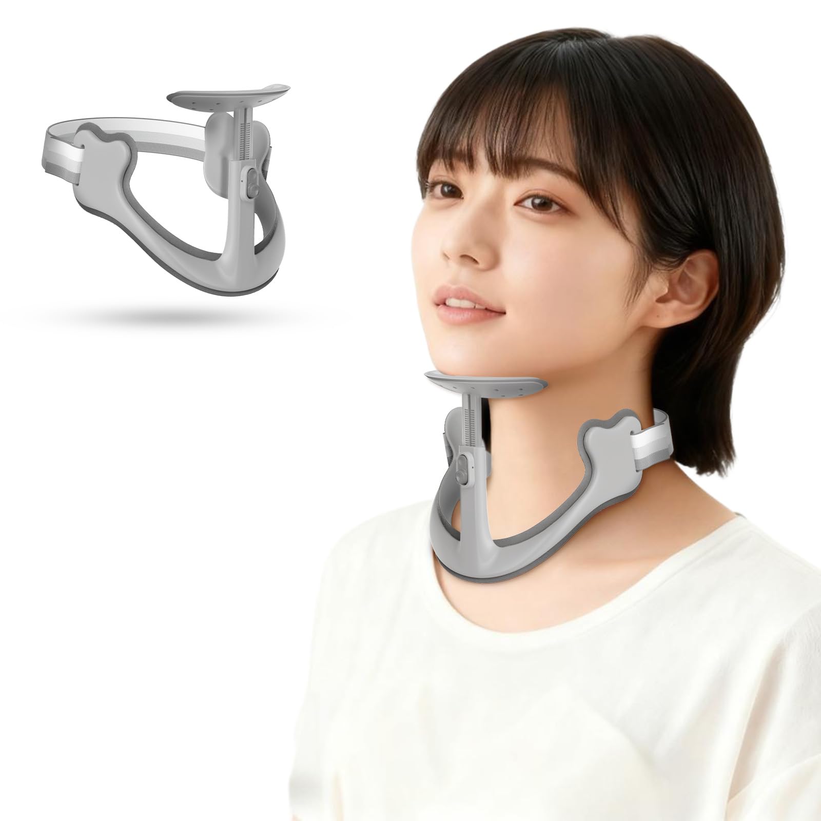 Neck Support Lightweight Neck Corset for Straight Cushioned Smartphone Neck Perfect for Working from and 28 Adjustable Washable Cover Design Neck, серый