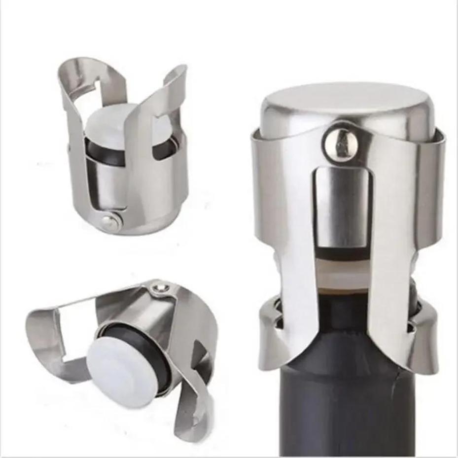 Champagne Bottle Stopper Stainless Steel Vacuum Sealed Sparkling Champagne Wine Beer Bottle Cork Plug Bar Tool Kitchen Tool