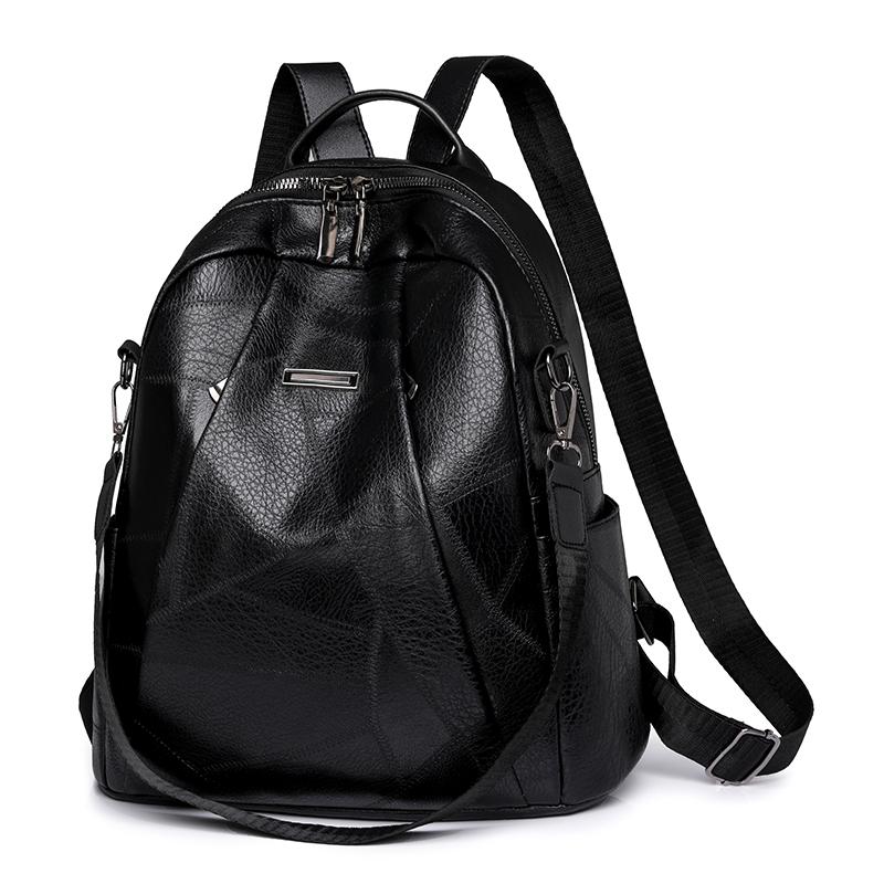 Mochila de Cuero Suave para Mujer Retro Multifuncional para Viaje