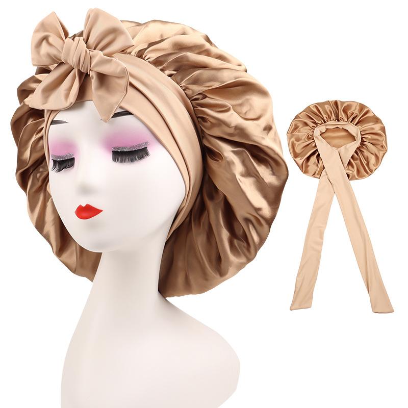 Double Layer Hair Cap For Sleeping Bonnets For Women Round Haircare Women Headwear Night Hat Reversible Head Cover