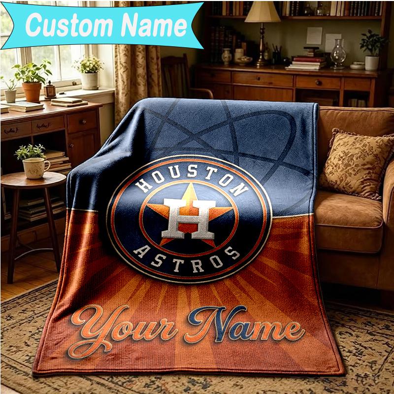 1PC Custom Name Blanket Houston basketball Graffiti Art Flannel blankets Patterns Throw Blanket All-Season Soft Gift for Couch, Bed, Camping, Birthday