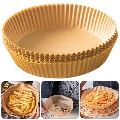 50 Adet Hava Fritözü Tek Kullanımlık Kağıt Astarları Sepet Yapışmaz Yağ Geçirmez Pişirme Kağıdı