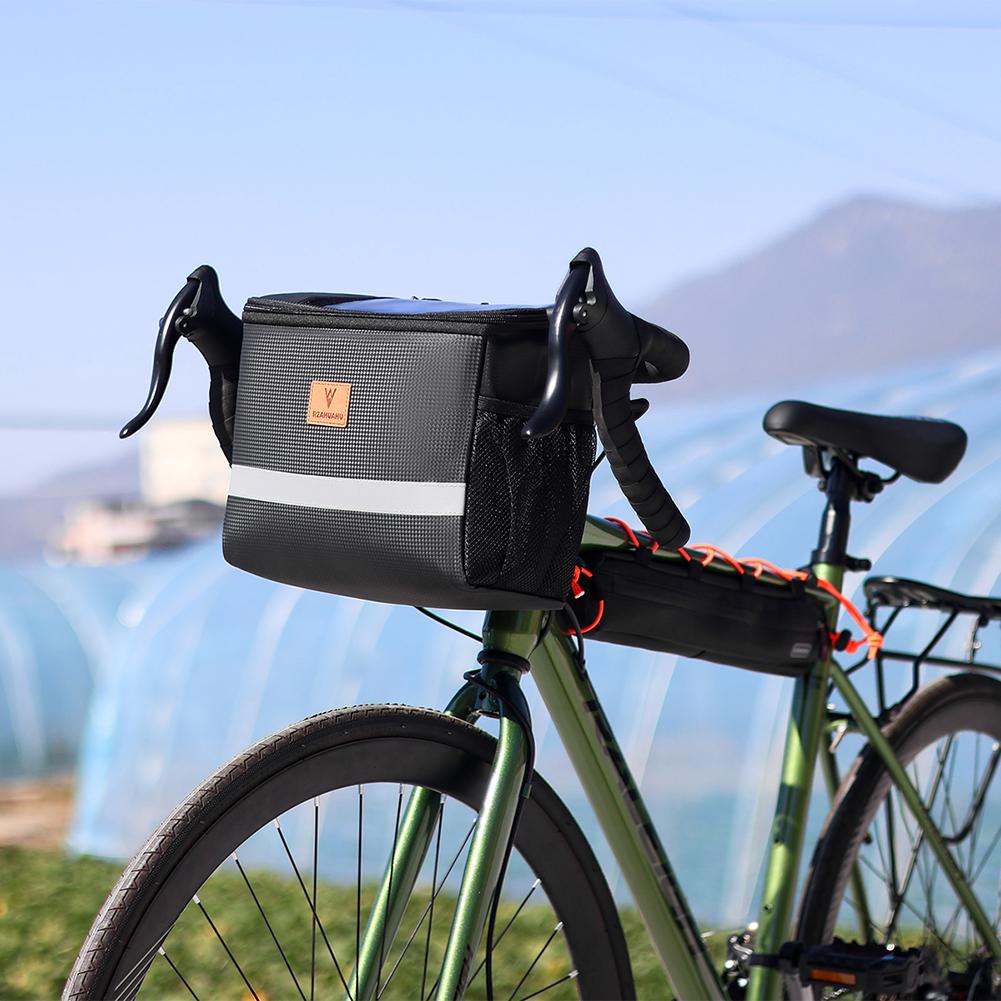 8L Bike Insulated Bag Large Capacity Touch Screen Outdoor Cycling Pouch Waterproof with Reflective Strip for MTB Road Bike