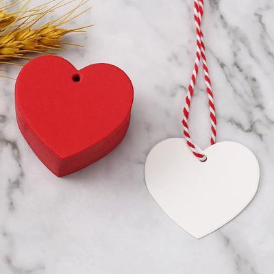 100pcs Heart Shaped Cards Blank Cards Label Handwritten Blessings Kraft Paper Hand Gift Hanging Tag Hanging Decoration