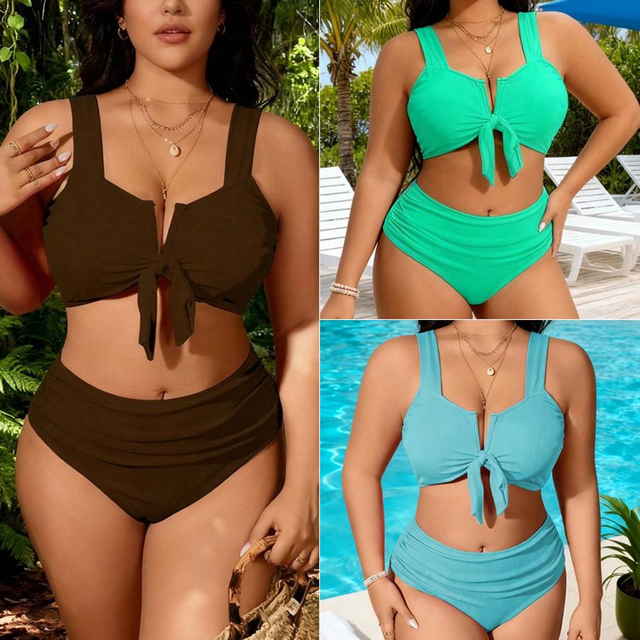 New Plus Size Women's Swimsuit - Split Swimwear, Sexy Bikini, Large Size Beach Vacation Swimwear