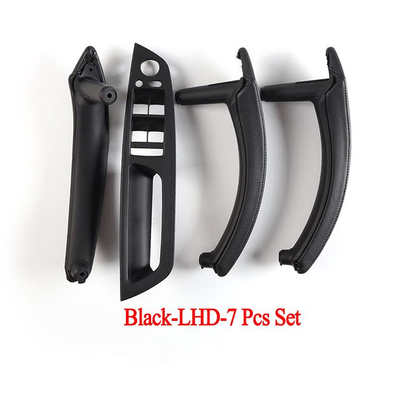 Suitable for  LHD or RHD Cars Interior Plastic Door Pull Handle with Leather Handle Cover 7pcs Full Set for BMW X5 X6 E70 E71 E72
