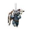 Car Pendant Lightweight Portable Cat Dog Design Hanging Pendant 2D Acrylic Charm Keychain Keys Backpacks Handbags Accessories