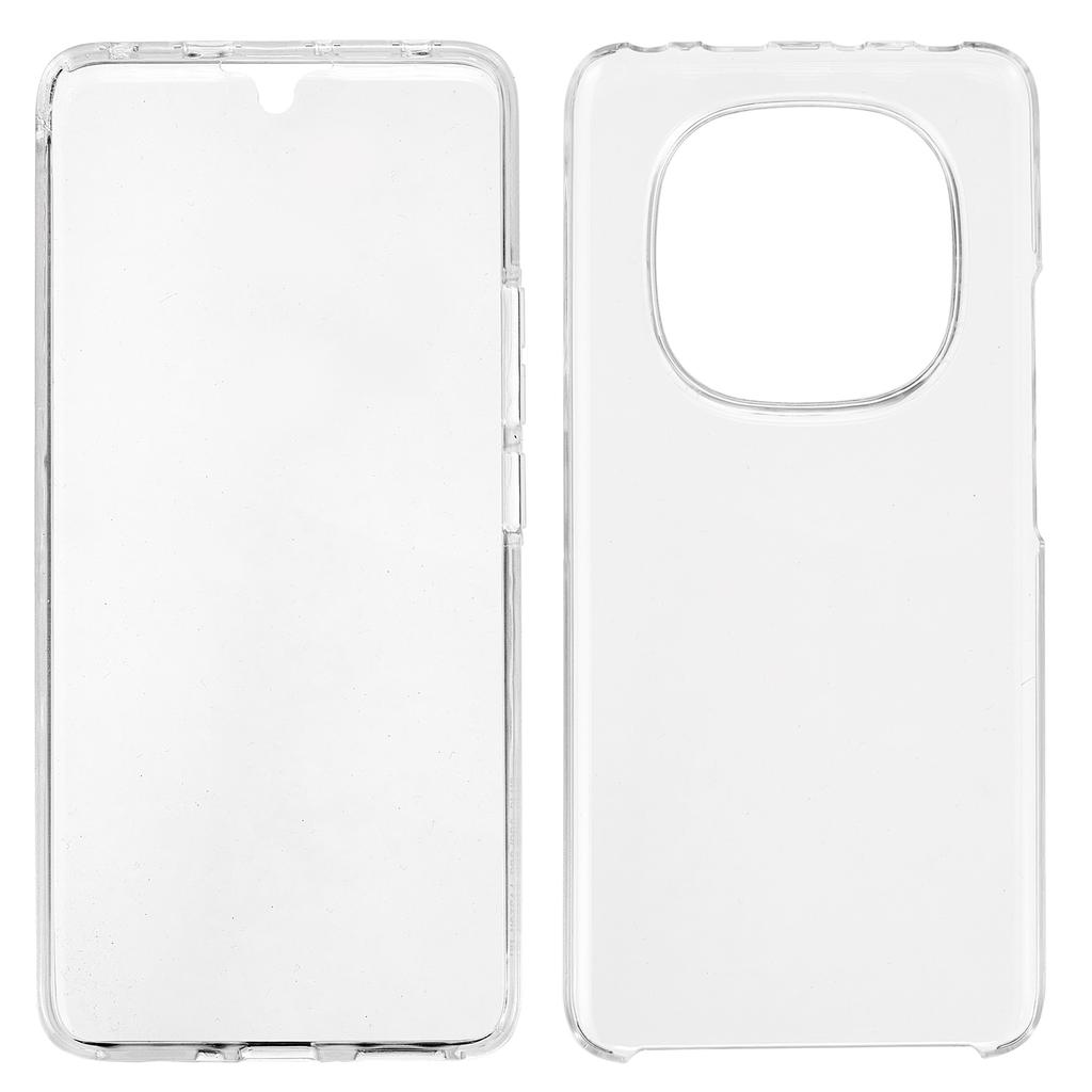 Pour Xiaomi Redmi Note 14 Pro+ 5G/14 Pro 5G/Poco X7 5G Coque Cadre TPU Arrière Acrylique Transparent Housse de Téléphone avec Film PET