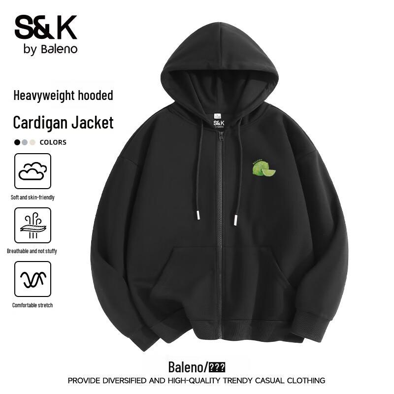 

Baleno S&K Series Unisex Watercolor Lime Print Hooded Cardigan 5XL