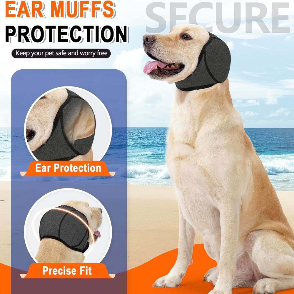 Huvudomslag för hund - Tysta öron för ångest, Vattentät lugnande huva för hund, Öronkåpor som inte skakar